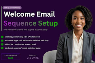 set up a welcome email sequence and automation in mailerlite or mailchimp