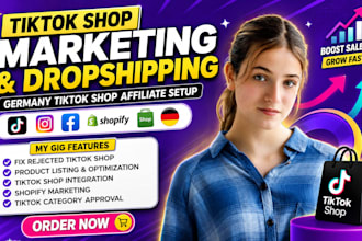 setup germany tik tok shop fix tiktok shop shopify marketing tiktok dropshipping