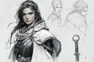 sketch fantasy character concept art