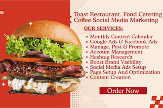 be your toast restaurant, coffee, food catering  social media marketing manager