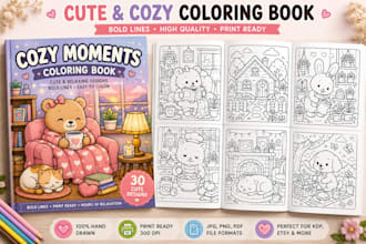 draw cute kawaii coloring book pages for kids