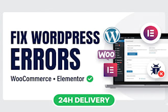 fix wordpress errors, woocommerce bugs, and elementor issues