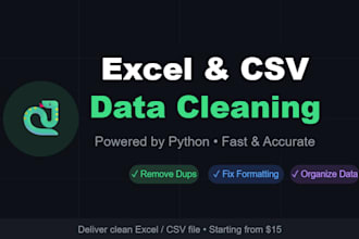 clean, organize and deduplicate your excel or CSV data using python