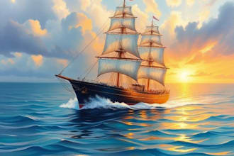 create ship oil painting for you