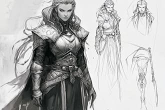 fantasy character sketch in unique style