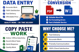 data entry, data typing and web research