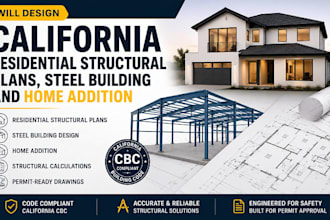 design california residential structural plans, steel building and home addition