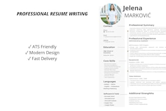 create a professional ats friendly resume CV and cover letter
