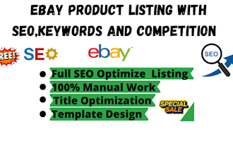 do ebay listing, ebay product listing, ebay SEO optimized, ebay lister