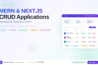 build full stack crud application with mern or nextjs