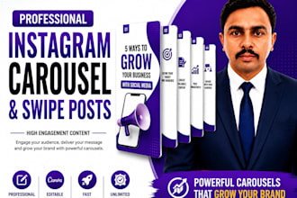 design instagram carousel posts, swipe posts and social media carousel