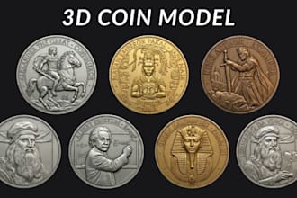sculpt printable 3d coin model, bas relief, medallion,  challenge coin cnc stl