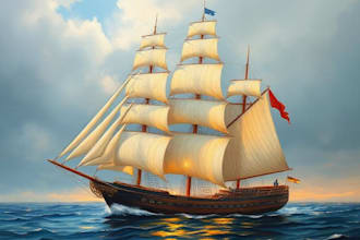 create ship oil painting of you idea