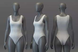 design 3d swimwear sportswear and protective wear with detailed garment techpack