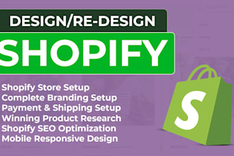 build, design or redesign shopify website, shopify store, dropshipping store
