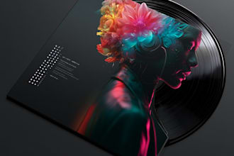 design album cover, music cover art
