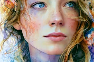 draw a watercolor portrait illustration