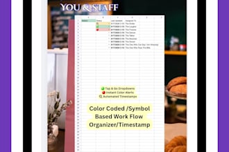 design a symbol based color coded workflow tracker