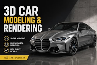 create photorealistic 3d car modeling and vehicle rendering