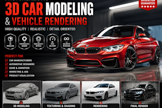 create photorealistic 3d car modeling and vehicle rendering
