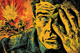 create distressed vintage retro comic art for tshirts, posters or books