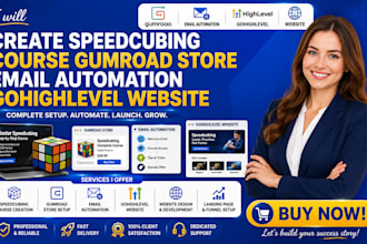 create speedcubing course gumroad store email automation gohighlevel website