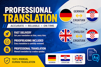 translate croatian,german and english professionally