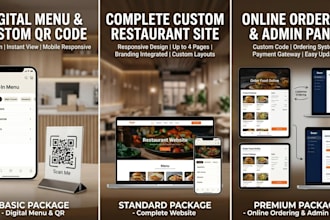 design a professional restaurant website with digital menu