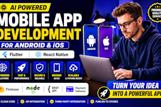 do ai mobile app development for andriod and ios using flutter and react native