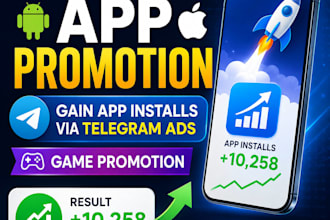 android and ios app promotion gain ap install via telegram ads game promotion,