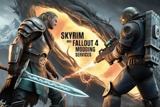 create edit or port custom skyrim mod weapon and armor or fallout 4 game mods
