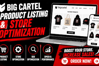 build and optimize a stunning big cartel store with SEO product listings