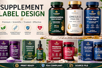 design pharmaceutical bottle and supplement labels