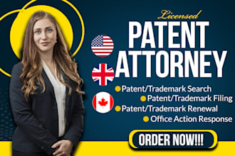 be your licensed US patent, trademark attorney, trademark registration, patent