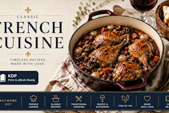 design your french cookbook or recipe book for KDP