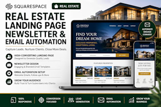 build squarespace real estate landing page newsletter design email automation