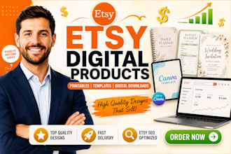 create profitable etsy digital products, printables printables and templates