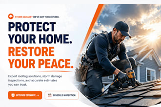 design wix roofing storm damage estimate landing page
