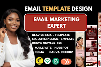 do email template design on klaviyo, brevo, canva, figma, mailerlite, mailchimp
