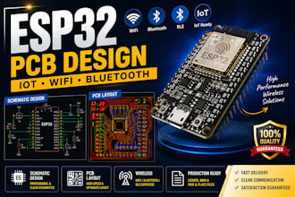 design esp32 iot pcb with wifi, bluetooth and schematic design