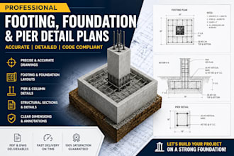 create professional footing, foundation, and pier detail plans