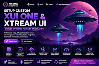 setup best xtream ui, xui one admin panel with m3uplaylist, stream