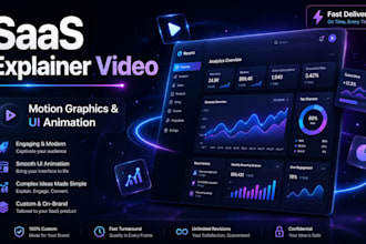 create saas product video, demo video, app promo,  2d text animation for a brand