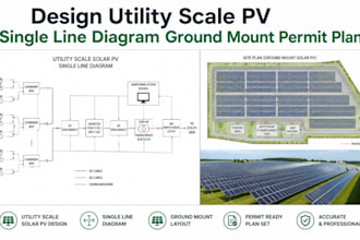 design utility scale solar pv single line diagram ground mount permit plan
