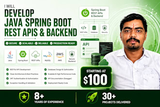 develop java spring boot rest api and backend