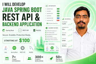 develop java spring boot rest API and backend application