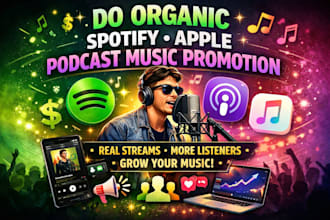 do organic spotify, apple, podcast music promotion