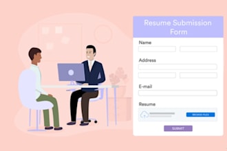 develop online registration app, CV app, CV submission app