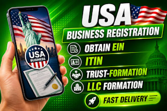 do us business registration, obtain ein, itin trust formation, llc formation