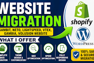 migrate neto, lightspeed, vtex, gambio, volusion to shopify wordpress website